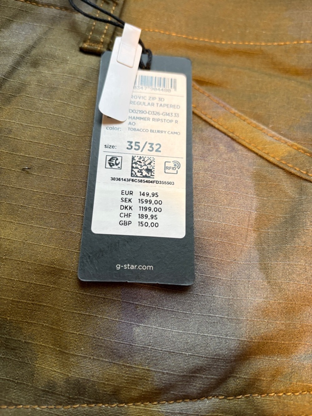 G-Star Rovic Tobacco Blurry Camo Ripstop Pants
